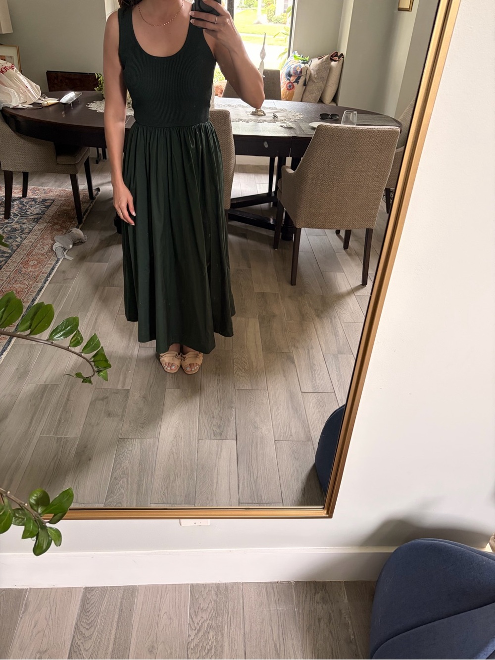 Sleeveless Dark Green Maxi Dress